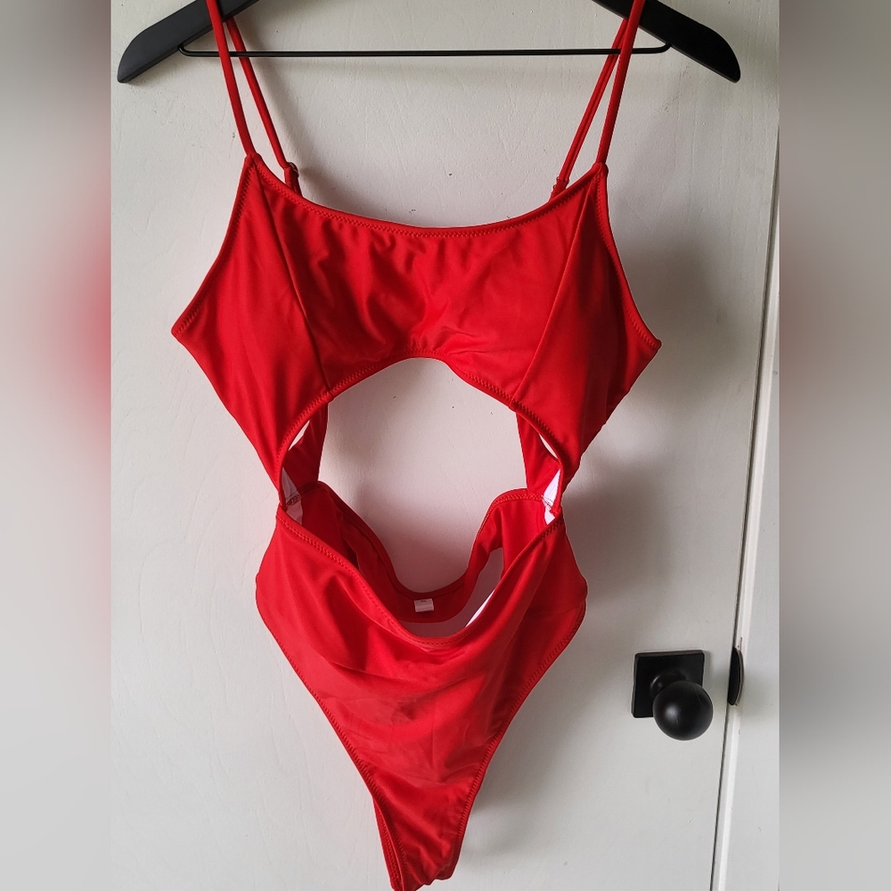 One piece Red Cutout Swimsuit Size XL
